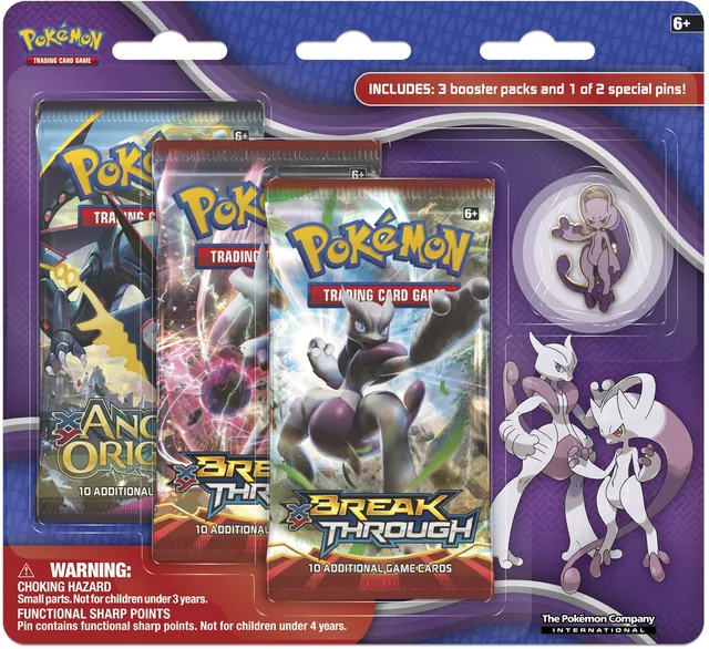 Mega Mewtwo Y Collector's Pin Three Pack Blister