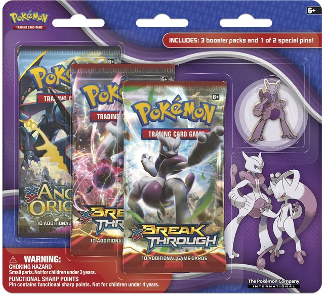 Mega Mewtwo X Collector's Pin Three Pack Blister